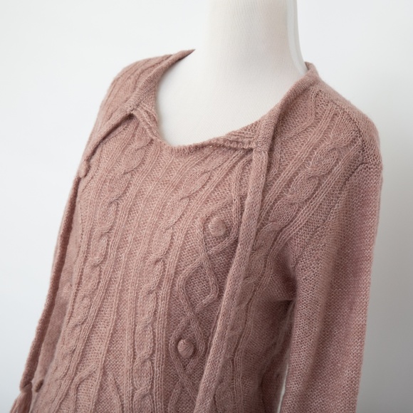 Prana Size Medium sweater, dusty pink with fringes - Picture 4 of 12